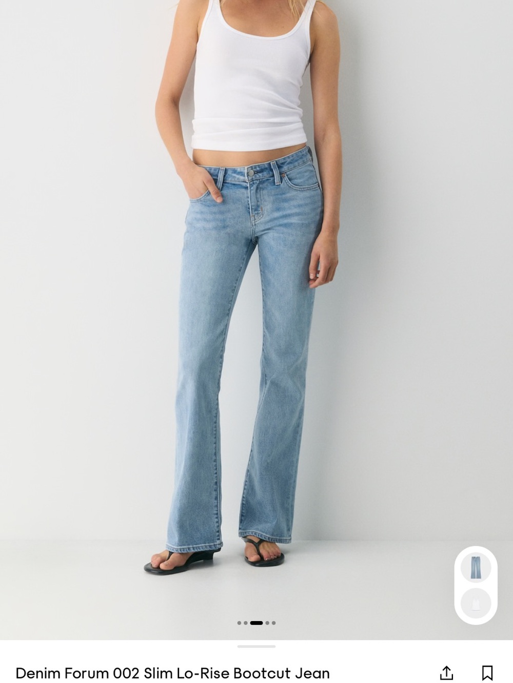 Denim Forum Light Wash Slim Low-Rise Bootcut Jeans